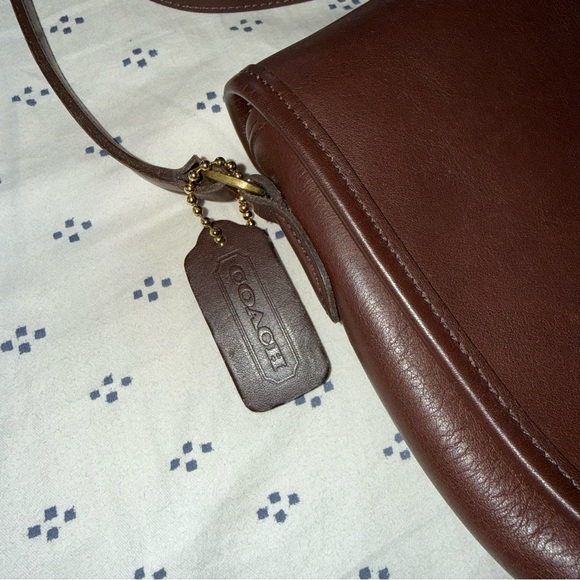 Coach 9076 Vintage 1990's Companion Flap Milk Chocolate Brown Leather Crossbody - Picture 2 of 13